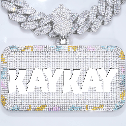 CUSTOM LETTER NECKLACE 3D COLORFUL SQUARE