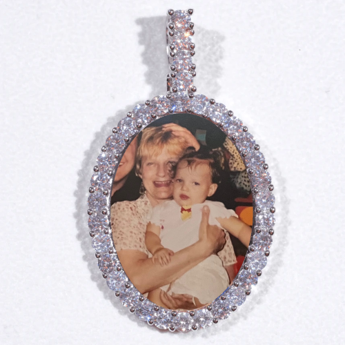 Large 3D Oval Custom Picture Pendant