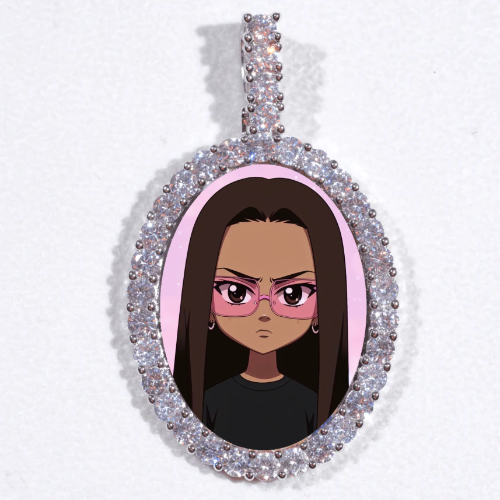 Large 3D Oval Custom Picture Pendant