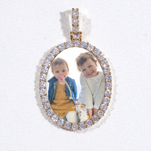 3D Oval Custom Picture Pendant