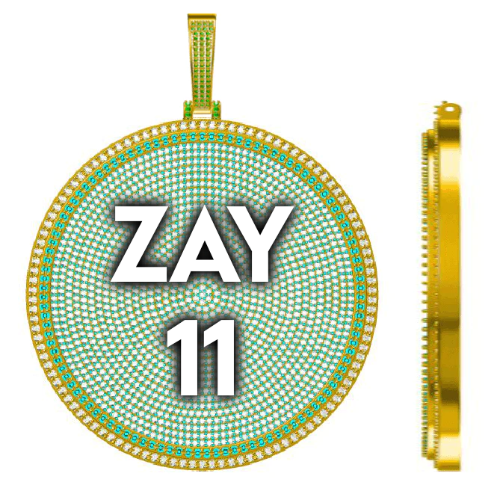 CUSTOM LETTER NECKLACE 3D BIG DISC
