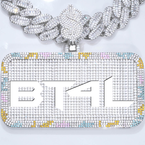 CUSTOM LETTER NECKLACE 3D COLORFUL SQUARE