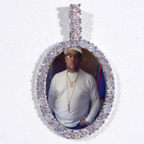 Large 3D Oval Custom Picture Pendant