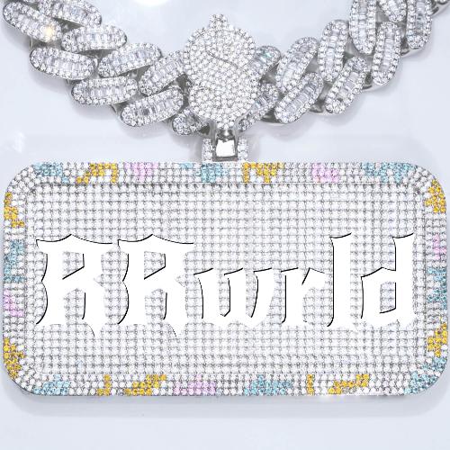 CUSTOM LETTER NECKLACE 3D COLORFUL SQUARE