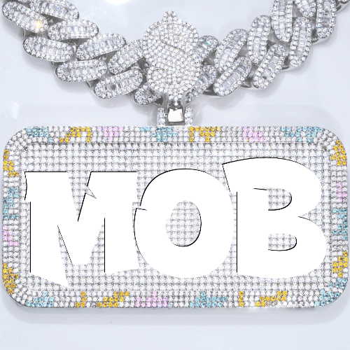 CUSTOM LETTER NECKLACE 3D COLORFUL SQUARE