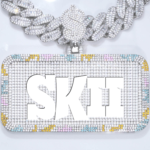 CUSTOM LETTER NECKLACE 3D COLORFUL SQUARE