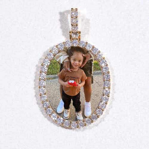 3D Oval Custom Picture Pendant
