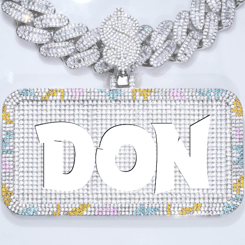 CUSTOM LETTER NECKLACE 3D COLORFUL SQUARE