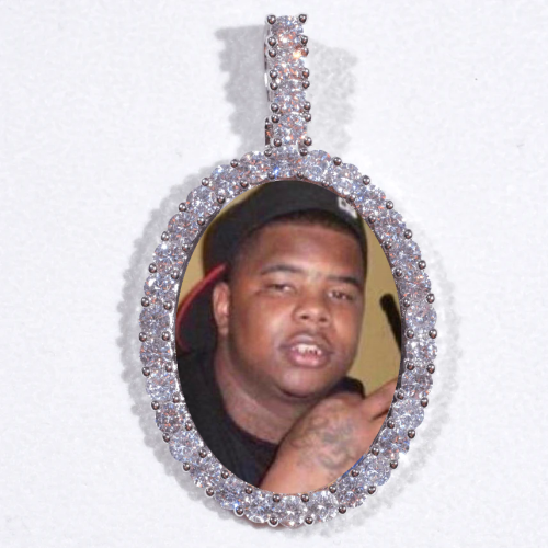 Large 3D Oval Custom Picture Pendant