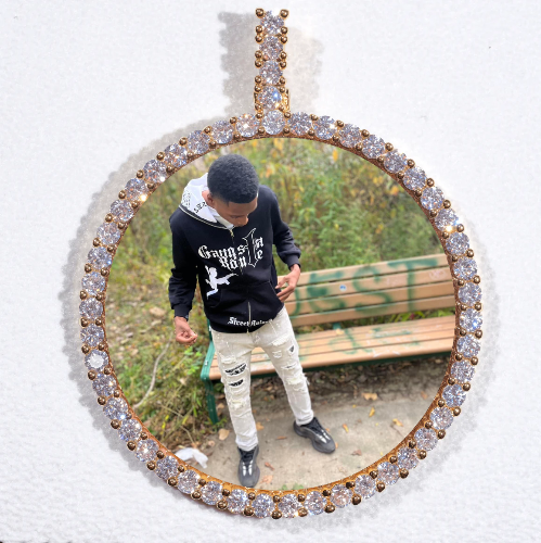 LARGE 3D CIRCLE CUSTOM PICTURE PENDANT