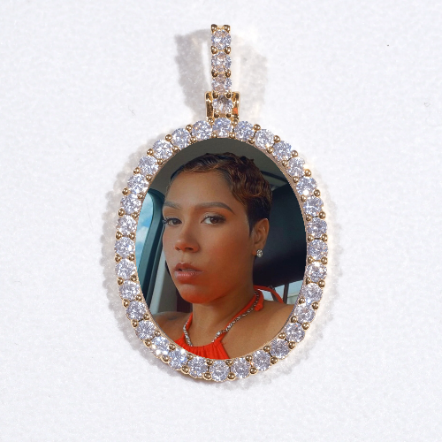3D Oval Custom Picture Pendant