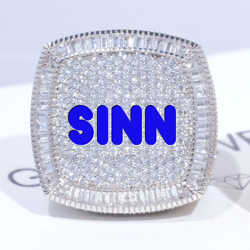 CUSTOM LETTER 3D ICED RING