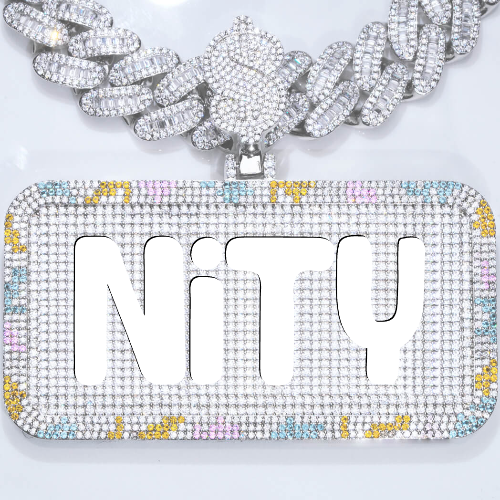 CUSTOM LETTER NECKLACE 3D COLORFUL SQUARE