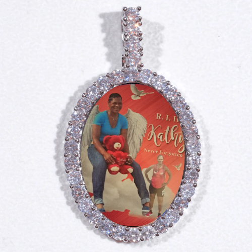 Large 3D Oval Custom Picture Pendant
