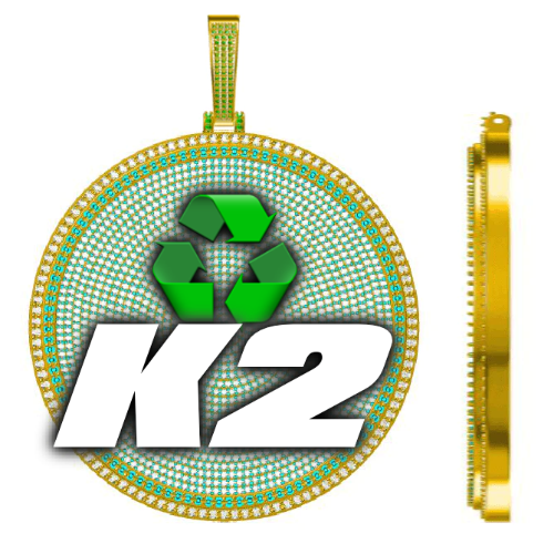 CUSTOM LETTER NECKLACE 3D BIG DISC