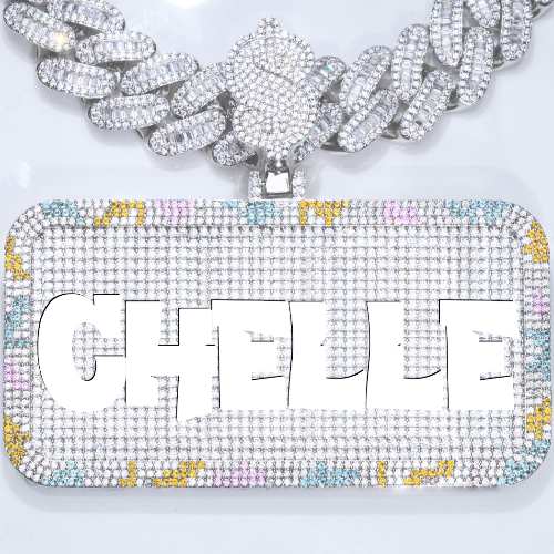 CUSTOM LETTER NECKLACE 3D COLORFUL SQUARE