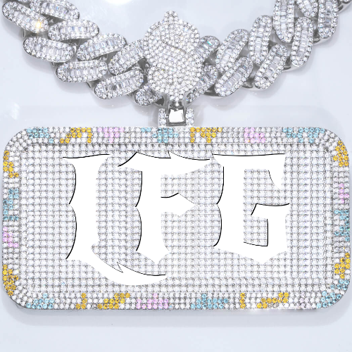 CUSTOM LETTER NECKLACE 3D COLORFUL SQUARE