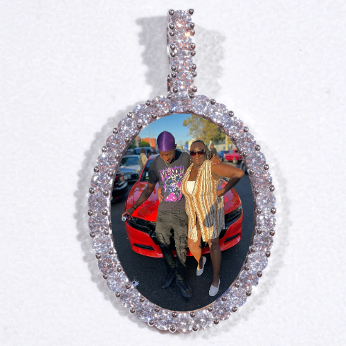 Large 3D Oval Custom Picture Pendant