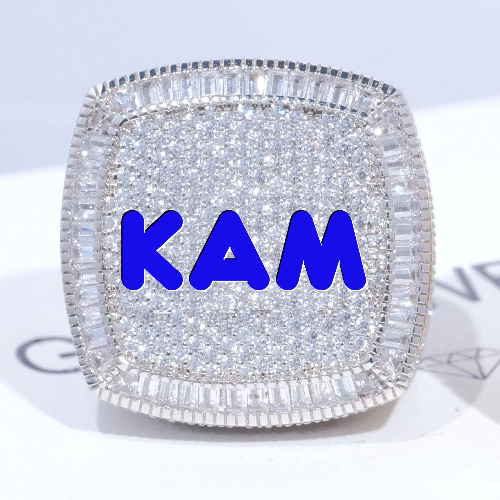 CUSTOM LETTER 3D ICED RING