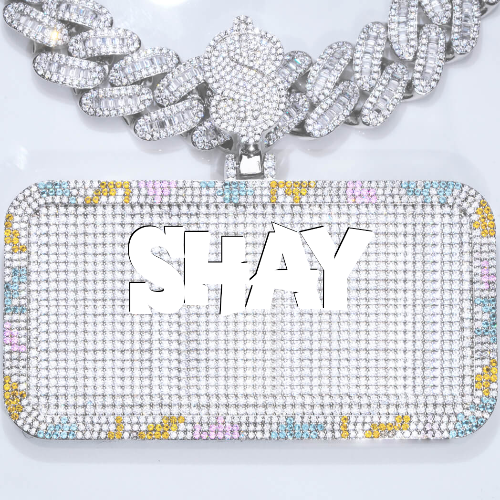 CUSTOM LETTER NECKLACE 3D COLORFUL SQUARE