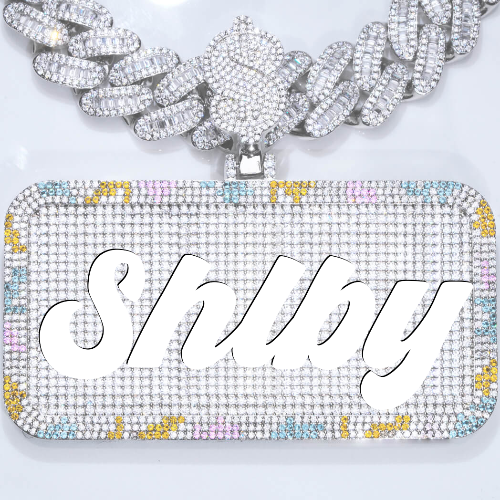 CUSTOM LETTER NECKLACE 3D COLORFUL SQUARE
