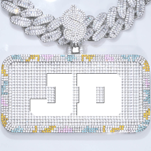CUSTOM LETTER NECKLACE 3D COLORFUL SQUARE