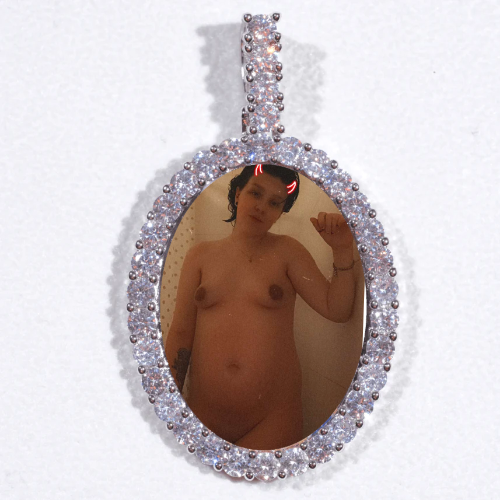 Large 3D Oval Custom Picture Pendant