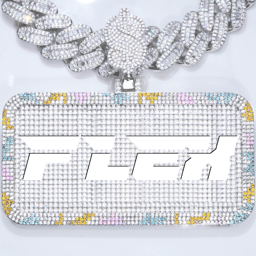 CUSTOM LETTER NECKLACE 3D COLORFUL SQUARE