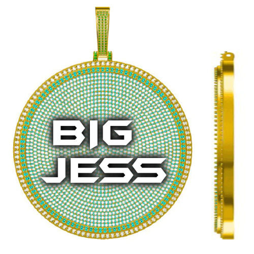 CUSTOM LETTER NECKLACE 3D BIG DISC