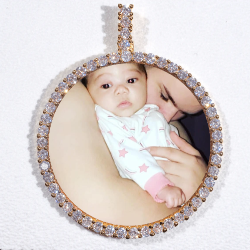 LARGE 3D CIRCLE CUSTOM PICTURE PENDANT