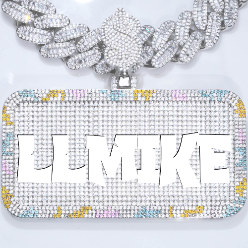 CUSTOM LETTER NECKLACE 3D COLORFUL SQUARE