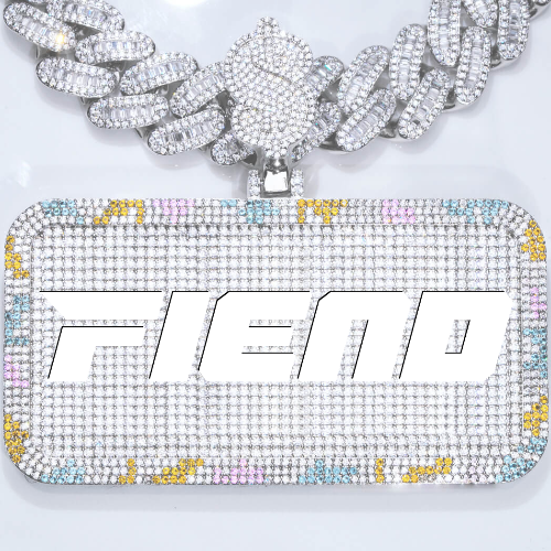 CUSTOM LETTER NECKLACE 3D COLORFUL SQUARE