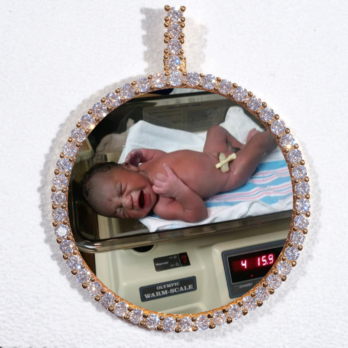 LARGE 3D CIRCLE CUSTOM PICTURE PENDANT