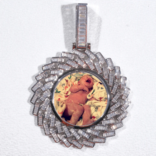 Large 3D Baguette Custom Picture Pendant