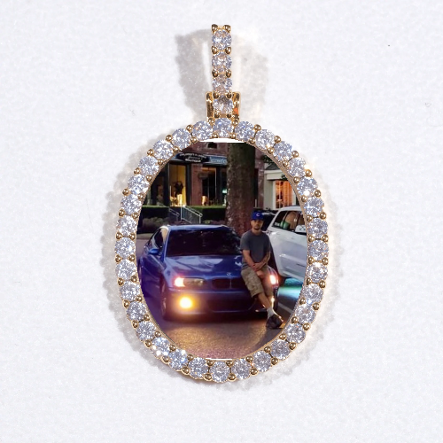 3D Oval Custom Picture Pendant