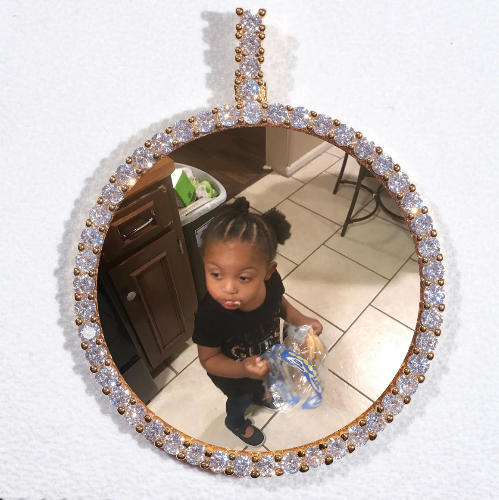 LARGE 3D CIRCLE CUSTOM PICTURE PENDANT