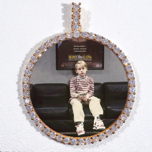 LARGE 3D CIRCLE CUSTOM PICTURE PENDANT