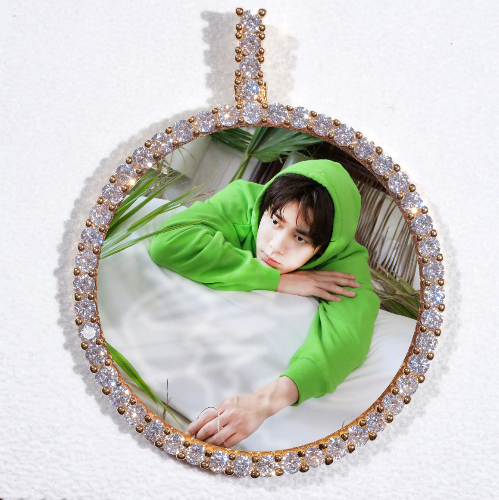 LARGE 3D CIRCLE CUSTOM PICTURE PENDANT