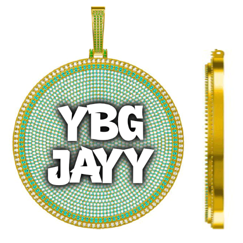 CUSTOM LETTER NECKLACE 3D BIG DISC