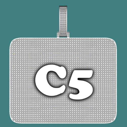 CUSTOM LETTER NECKLACE 3D BIG SQUARE