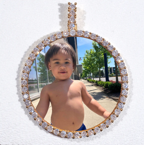 LARGE 3D CIRCLE CUSTOM PICTURE PENDANT
