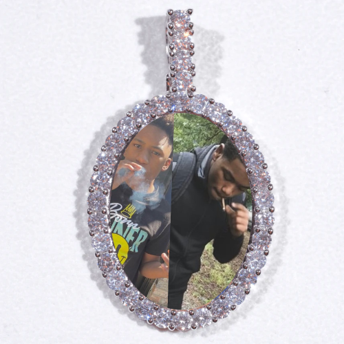 Large 3D Oval Custom Picture Pendant