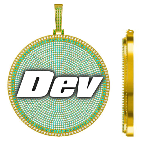 CUSTOM LETTER NECKLACE 3D BIG DISC