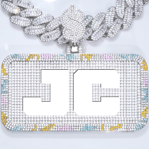 CUSTOM LETTER NECKLACE 3D COLORFUL SQUARE