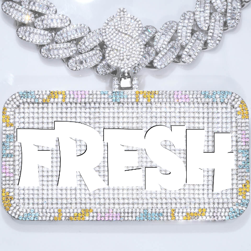 CUSTOM LETTER NECKLACE 3D COLORFUL SQUARE