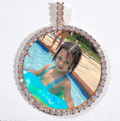 LARGE 3D CIRCLE CUSTOM PICTURE PENDANT