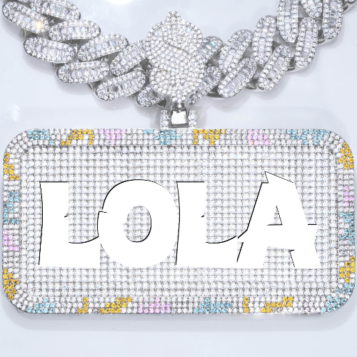 CUSTOM LETTER NECKLACE 3D COLORFUL SQUARE