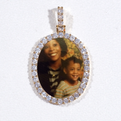 3D Oval Custom Picture Pendant