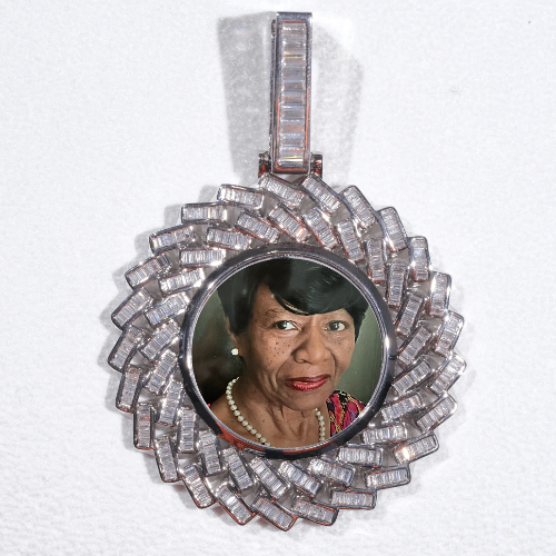 Large 3D Baguette Custom Picture Pendant