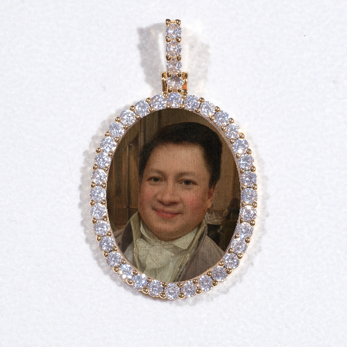 3D Oval Custom Picture Pendant
